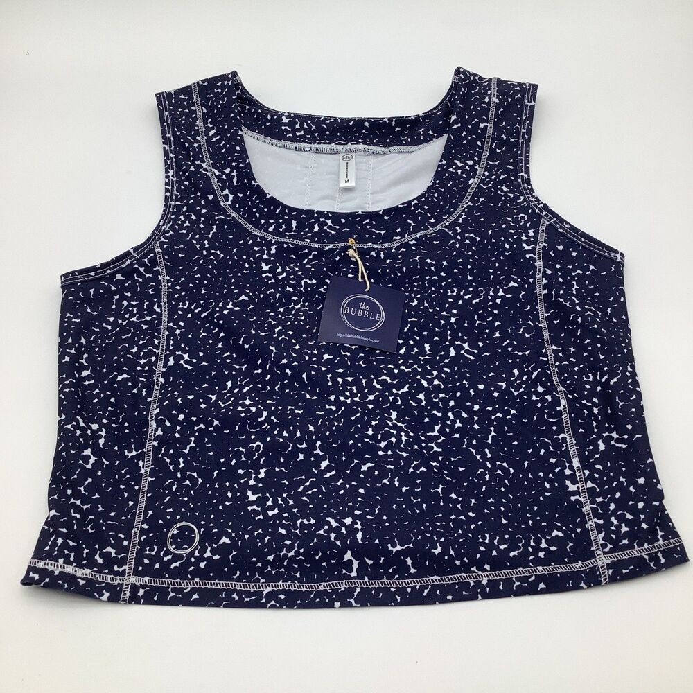 The Bubble Womens Lexi Crop‎ Top Blue Size Medium NWT